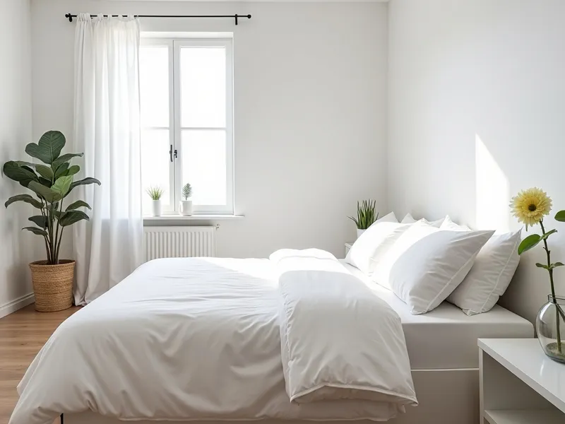 Clean fresh bedroom interior with natural light
