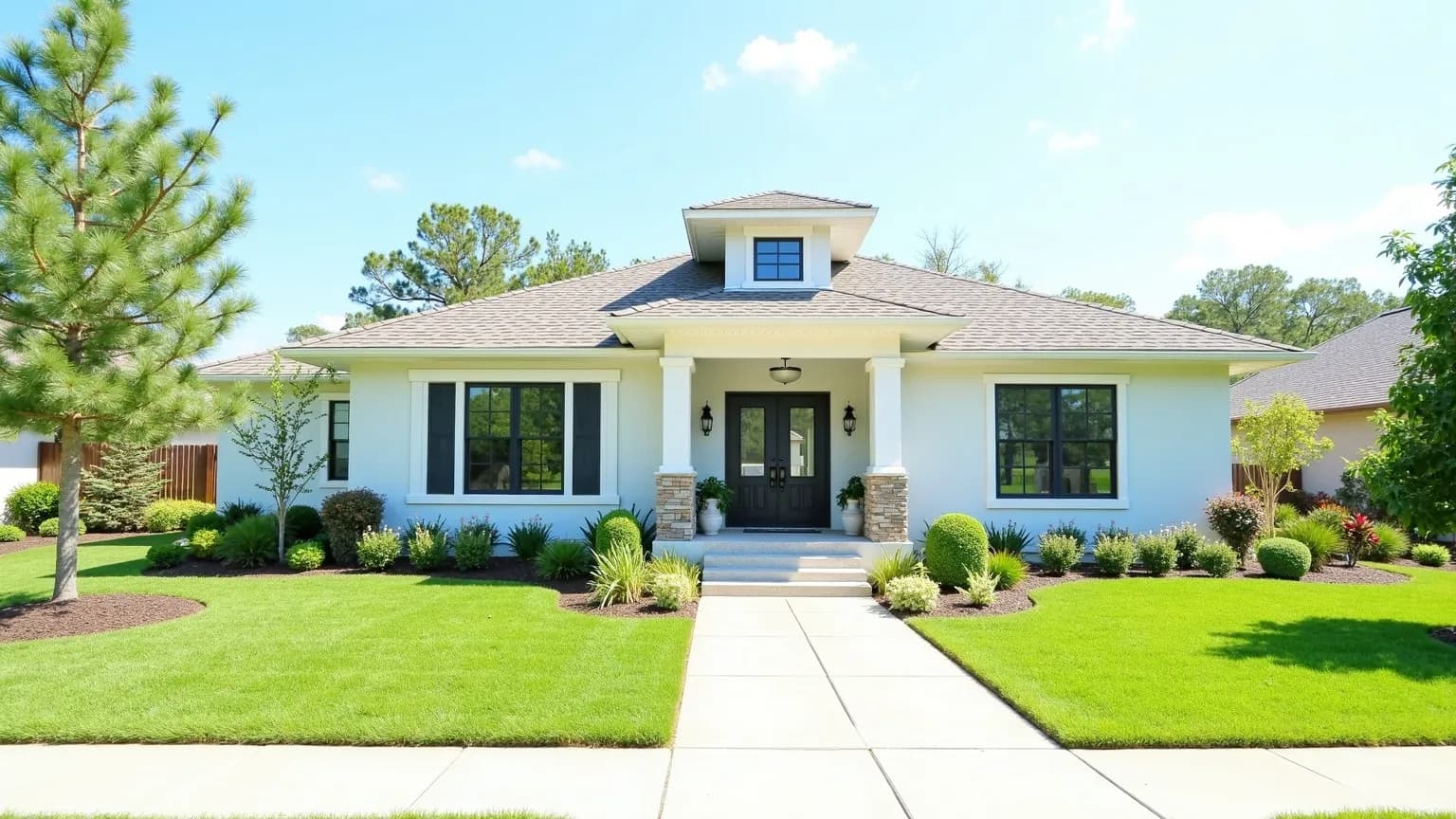 Clean suburban home exterior